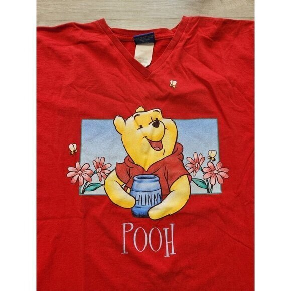 Vintage Winnie the Pooh Double Sided V Neck Disney T Shirt Womens 2X 22W / 24W - Picture 3 of 8